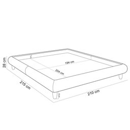 Cama Casal King Base Box Pés de Madeira 210cm Otto P05 Veludo Cinza - Lyam Decor - 2