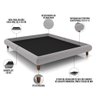 Cama Casal King Base Box Pés de Madeira 210cm Otto P05 Veludo Cinza - Lyam Decor - 3
