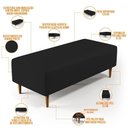 Ver imagem 6 de Kit 02 Puffs Bali W01 Pés Palito 120x50 Cm Corano Preto