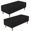 Ver imagem 1 de Kit 02 Puffs Bali W01 Pés Palito 120x50 Cm Corano Preto