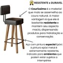 Ver imagem 4 de Kit 2 Banquetas com Encosto para Bancada Confortável Pés Palito Cozinha Resistente Balcão Cozinha