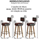 Ver imagem 3 de Kit 2 Banquetas com Encosto para Bancada Confortável Pés Palito Cozinha Resistente Balcão Cozinha