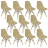 Kit 11 Cadeiras Charles Eames Eiffel Wood Design Bege - 3