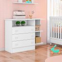 Ver imagem 3 de Kit Berço Mini Cama Taís e Cômoda Infantil 3 Gavetas com Nicho Brilhar Q01 - Doce Sonho Móveis KIT B