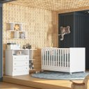 Ver imagem 1 de Kit Berço Mini Cama Taís e Cômoda Infantil 3 Gavetas com Nicho Brilhar Q01 - Doce Sonho Móveis KIT B