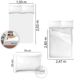 Jogo de Cama King Size Liso 300 Fios Nova América:branco - 4
