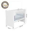 Ver imagem 2 de Quarto de Bebê Doce Sonho Completo C/ Rodízios Qmovi Branco + Colchão Gazin