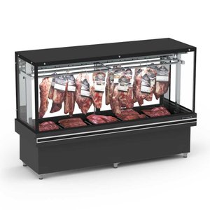 Expositor Açougue Vanguard Top 2,00m Gancheira Vidro Aquecido Estático Eavtvrg2000e 220v -