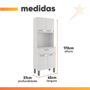 Ver imagem 4 de Armário de Cozinha Paneleiro 4 Portas 1 Gaveta Balli