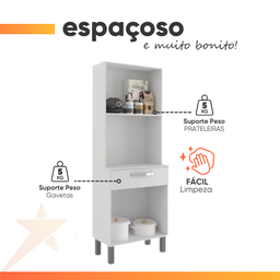 Armário de Cozinha Paneleiro 4 Portas 1 Gaveta Balli - 6