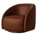 Ver imagem 4 de Poltrona Giratória 87cm Heidi Courino Marrom - Sallar Home
