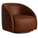 Ver imagem 2 de Poltrona Giratória 87cm Heidi Courino Marrom - Sallar Home
