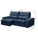 Ver imagem 4 de Sofá Retrátil Reclinável 3 Lugares 210cm Moritz F05 Veludo Azul - Mpozenato