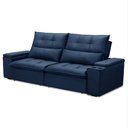Ver imagem 5 de Sofá Retrátil Reclinável 3 Lugares 210cm Moritz F05 Veludo Azul - Mpozenato