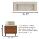 Ver imagem 3 de Sofa Living 2 Lugares Bellare 180 cm Pes Madeira Linho e Courino Tca 210 Tcs 727 Moll