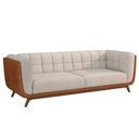 Ver imagem 1 de Sofa Living 2 Lugares Bellare 180 cm Pes Madeira Linho e Courino Tca 210 Tcs 727 Moll