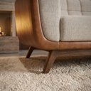 Ver mais imagens de Sofa Living 2 Lugares Bellare 180 cm Pes Madeira Linho e Courino Tca 210 Tcs 727 Moll