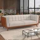 Ver imagem 2 de Sofa Living 2 Lugares Bellare 180 cm Pes Madeira Linho e Courino Tca 210 Tcs 727 Moll
