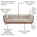 Ver imagem 5 de Sofa Living 2 Lugares Bellare 180 cm Pes Madeira Linho e Courino Tca 210 Tcs 727 Moll