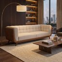 Ver imagem 6 de Sofa Living 2 Lugares Bellare 180 cm Pes Madeira Linho e Courino Tca 210 Tcs 727 Moll