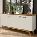 Ver imagem 2 de Balcao Buffet Atlanta 4 Portas 164 Cm Off White Nature Tebar