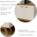 Ver imagem 4 de Balcao Buffet Atlanta 4 Portas 164 Cm Off White Nature Tebar