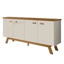 Ver imagem 1 de Balcao Buffet Atlanta 4 Portas 164 Cm Off White Nature Tebar