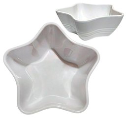 Kit 2 Tigelas Bowl Melamina Estrela Branca 600ml - 1