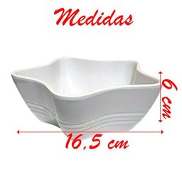 Kit 2 Tigelas Bowl Melamina Estrela Branca 600ml - 2
