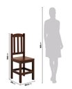 Ver imagem 3 de Cadeira Castanho de Madeira Maciça Pinus Reforçada para Mesa de Jantar Dm