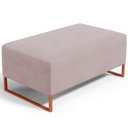 Ver imagem 1 de Puff Decorativo Sala De Estar Cléo 90cm Base De Ferro Cobre W01 Suede Rosê - Lyam Decor