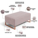 Ver imagem 3 de Puff Decorativo Sala De Estar Cléo 90cm Base De Ferro Cobre W01 Suede Rosê - Lyam Decor