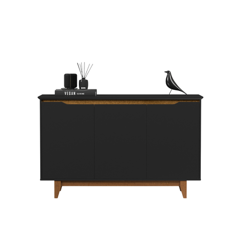 Aparador Buffet 3 Portas Moderno Mdf/mdp Multiuso Retro Top