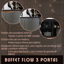Ver imagem 2 de Aparador Buffet 3 Portas Moderno Mdf/mdp Multiuso Retro Top