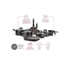 Jogo de Panelas Antiaderente Ceramic Life Smart Plus 8 Peças Preto - 4