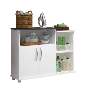 Armário Microondas Multiuso Cozinha Bebedouro Preto ClickForte Armário Fruteira Branco