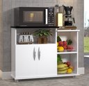 Ver imagem 2 de Armário Microondas Multiuso Cozinha Bebedouro Preto ClickForte Armário Fruteira Branco