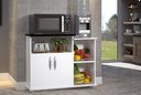 Ver imagem 3 de Armário Microondas Multiuso Cozinha Bebedouro Preto ClickForte Armário Fruteira Branco