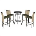 Ver imagem 1 de Mesa Bistro e 4 Banquetas Roma Preta Corda Náutica 13 Rami