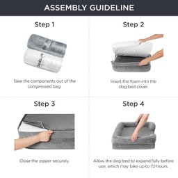 Bedsure Cama Ortopédica para Cães Pequenos, Camas Reforçadas para Cães Pequenos – Sofá de Espuma com - 7