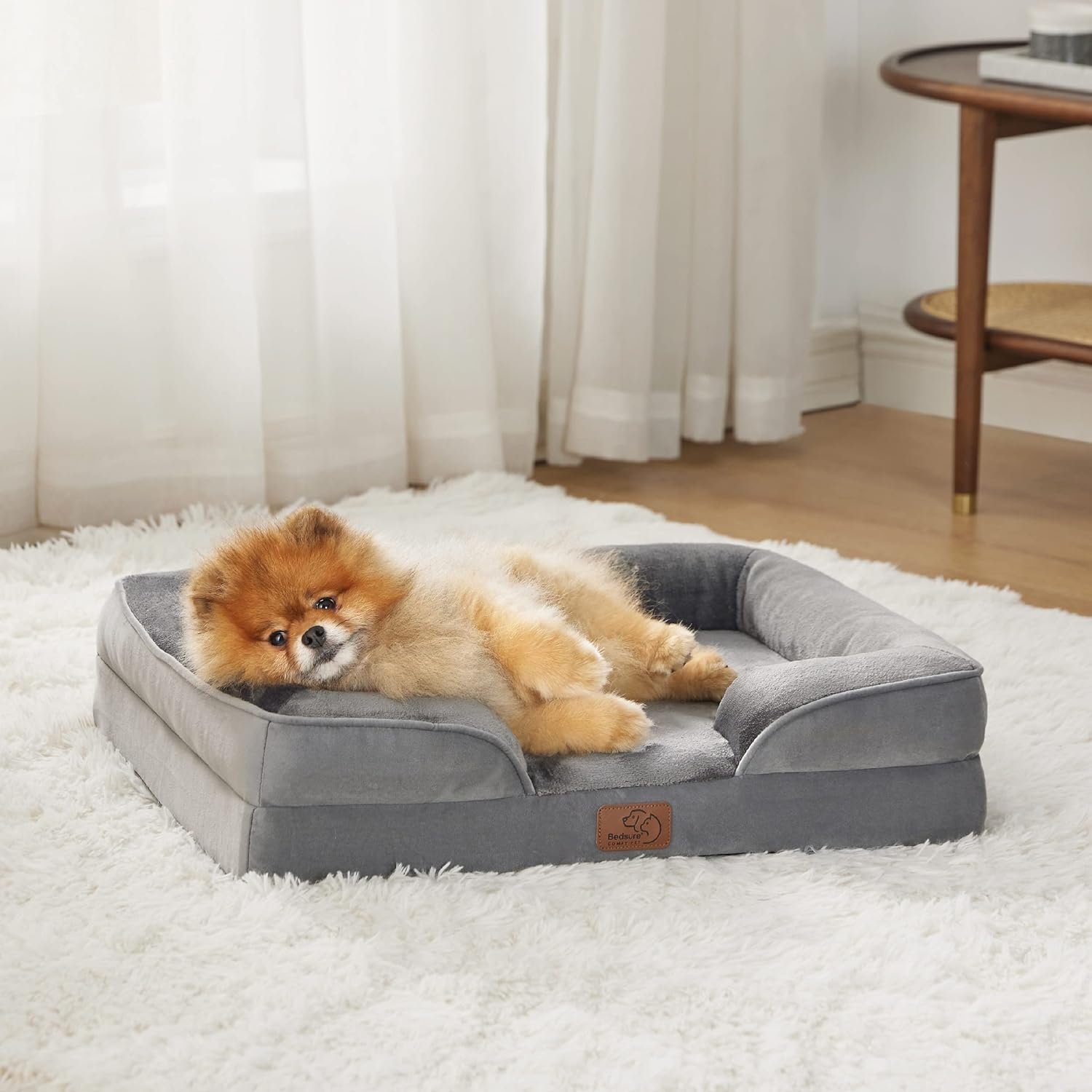 Bedsure Cama Ortopédica para Cães Pequenos, Camas Reforçadas para Cães Pequenos – Sofá de Espuma com - 9