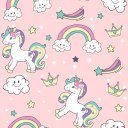 Ver imagem 1 de Papel de Parede Decorativo Baby Infantil Unicórnios - 3,30m