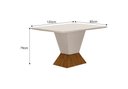 Ver imagem 2 de MESA DE JANTAR LARISSA QUINA COPO:FREIJO/OFF WHITE/1,20