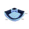 Caminha Cachorro Grande de Canto 70cm x 70cm Azul com Almofada Ossinho + Colchonete Pet 90cm x 70cm - 2
