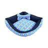 Caminha Cachorro Grande de Canto 70cm x 70cm Azul com Almofada Ossinho + Colchonete Pet 90cm x 70cm - 4