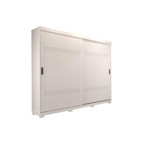Guarda Roupas 2 Portas de Correr e 4 Gavetas c/ Pés Blumenau Branco - Panan