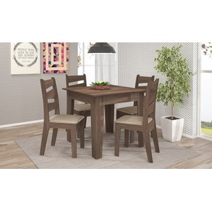CONJUNTO ISIS 0,90 COM 4 CADEIRAS - Amêndoa - 51C