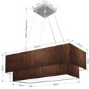 Ver imagem 2 de Lustre Pendente Duplo Retangular Vivare Md-4321 Cúpula em Tecido 80x40cm X 70x30cm - Bivolt Café