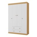 Ver imagem 1 de Guarda-Roupa Solteiro 122cm 4 Portas e 2 Gavetas Lira Multimóveis Mp4804 Madeirado/Branco