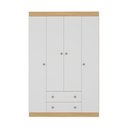 Ver imagem 3 de Guarda-Roupa Solteiro 122cm 4 Portas e 2 Gavetas Lira Multimóveis Mp4804 Madeirado/Branco